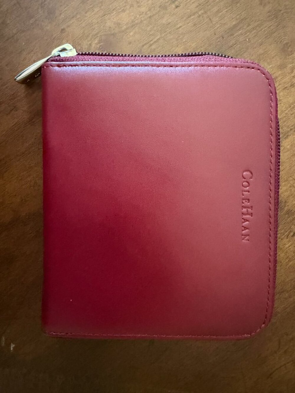 NWT Cole Haan Burgandy Leather Wallet Credit Card ID
